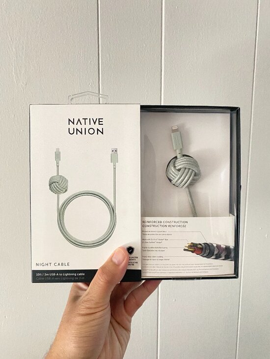Native Union Other - Native Union Night Cable USB-A Cable 10ft Sage for iPhone iPad Reinforced